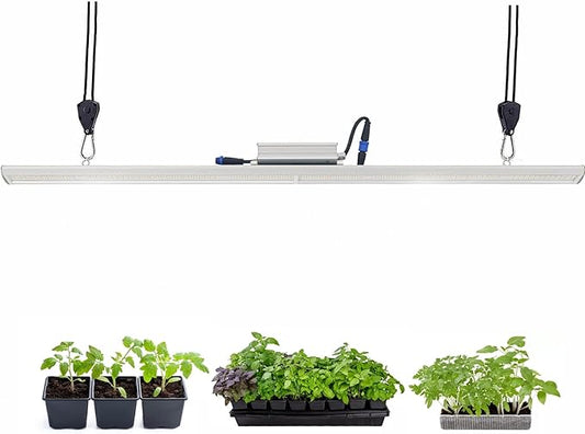 LED Grow Light Lamp for Indoor Plant Seedling Germination Vege Flower Growth,Full Spectrum CRI 90+ High Output White Light CCT 6500K,Isolated Dimming Driver with On/Off Switch,100 Watt,4Feet