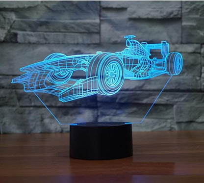 3D Racing Car LED Night Light, 16 Color Changing Lamp with Remote Control, Birthday Gift