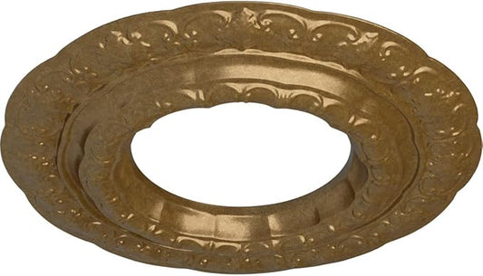 Ekena Millwork 15 3/8"OD x 7"ID x 1"P Lisbon Fits Canopies up to 7" Ceiling Medallion, Pale Gold
