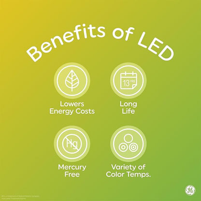 GE LED+ A19 Dusk to Dawn LED Light Bulbs, Automatic On/Off Outdoor Security Light, Soft White (8 Pack)