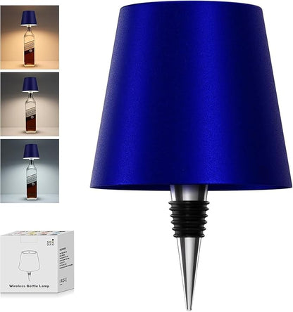 Wireless Bottle Lamp, 2026 New 3 Color Rechargeable Led Wine Bottle Lights for Bars Restaurants (Sapphire Blue, 1PC)