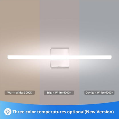 Combuh Modern Bathroom Vanity Light Fixtures Above Mirror Soft Shadow Free Wall Lamp, LED 14W 24 Inch Long Lamp Bars 3CCT Dimmable Chrome Sink Restroom Lighting Lámparas Luces para Baños Sobre Espejo