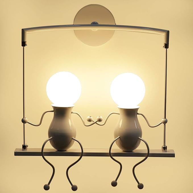 Kawell Humanoid Wall Light Fixtures Modern Wall Lamp Creative Wall Sconce Light Art Deco Max 60W E26 Base for Children Room Bedroom Bedside Living Room Stairs Hallway Restaurant Kitchen
