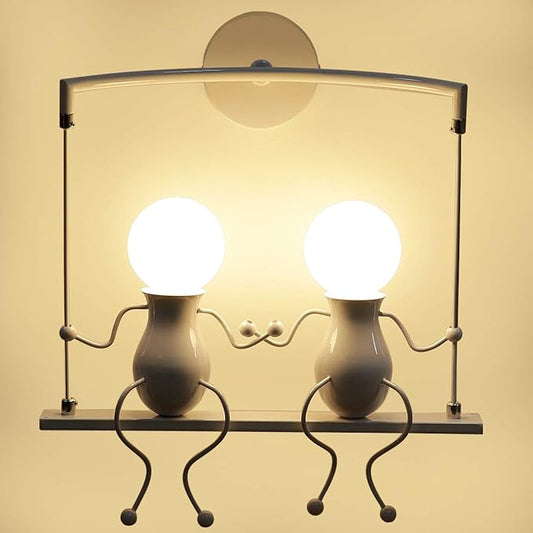 Kawell Humanoid Wall Light Fixtures Modern Wall Lamp Creative Wall Sconce Light Art Deco Max 60W E26 Base for Children Room Bedroom Bedside Living Room Stairs Hallway Restaurant Kitchen