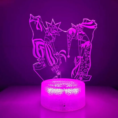 3D Illusion Night Light LED Lamp with Remote Control 16 Color Changing Visual Bedroom Decoration (Dance ms)
