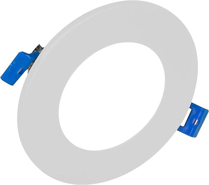 NICOR Lighting 4 inch Round White Flat Panel LED Downlight in 2700K (DLE421202KRDWH)