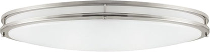 Sunlite 32" Oval Double Band Trim Flush Mount Light Fixture, 35 Watts, 3000 Lumens, Color Selectable 30K/40K/50K, Dimmable, ETL Listed, Brushed Nickel, for Residential & Office Use