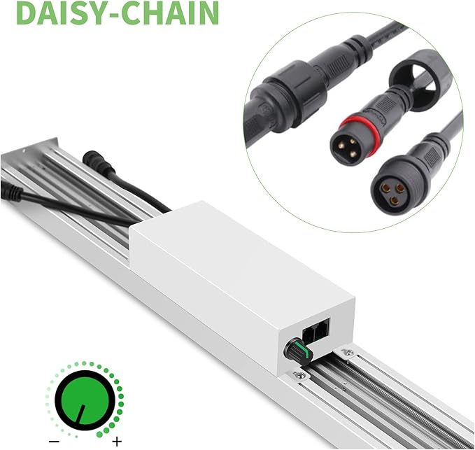 DIY-90 LED Grow Lights for Indoor Plants Full Spectrum 600W 1000W 2000W, Daisy-Chain Dimmable Growing Lamps for Seed Starting, Veg and Flower (Whtie)