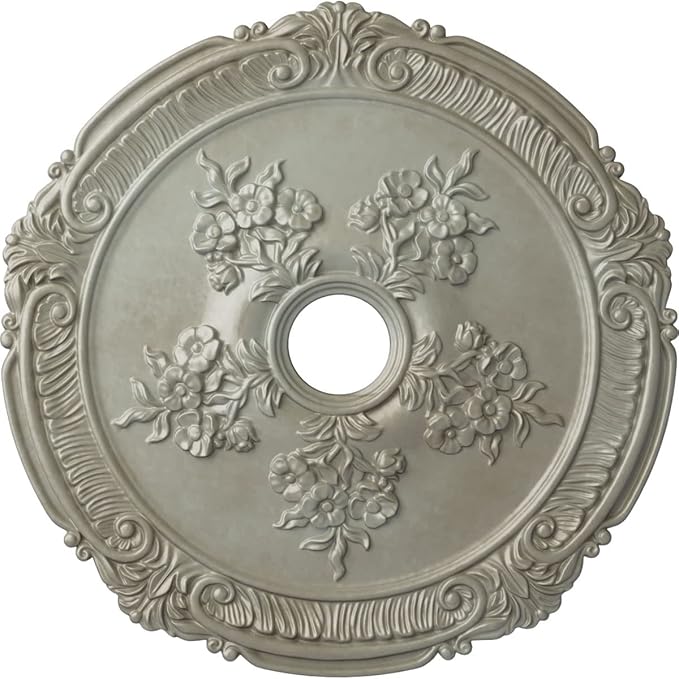 Ekena Millwork CM26ATFLS 26" x 3-3/4" x 1-1/2" Attica With Rose Ceiling Medallion, Flash Gold