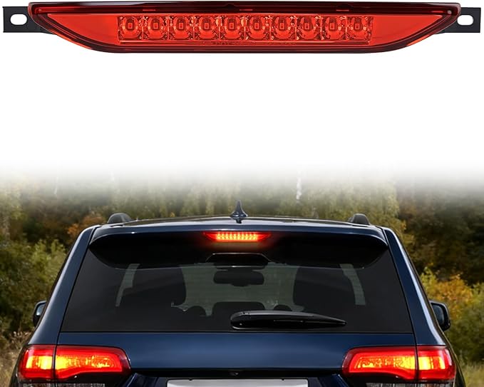 Nilight Third Brake Light Tail High Mount 3rd Stop Lights Red Lens for Dodge Caliber 2007-2012 Durango 2011-2017 Jeep Cherokee 2011-2017 Compass 2007-2016 Van SUV Rear Center Cab Lamp