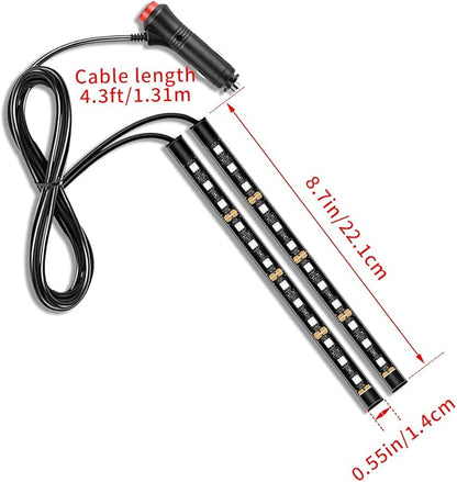 Car LED Strip Light, 24 LED RGB Auto Under Dash Interior Atmosphere Lights, 12V Ambient Night Light, Auto Interior Decorative Lamp, Universal Car Accessories (Orange, Cigarette Adapter)