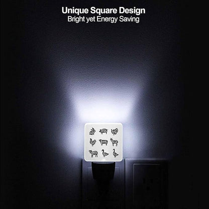 LED Night Light Plug into Wall with Dusk to Dawn Light Sensor White Energy Efficient Turkey Chicken Farm Animal Nightlight for Bedroom Bathroom Hallway Living Room Kitchen