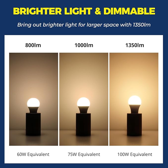 Lightinginside Smart Light Bulbs 100W Equiv., 1350LM 11W Smart Bulb Works with Alexa/Google Home/SmartLife, A19 E26 RGBCW Color Changing, No Hub Required, 2.4G WiFi Light Bulbs, ETL Listed, 4PCS