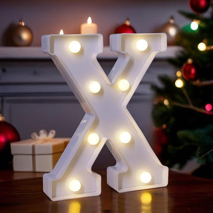 LED Light Up Marquee Letters, Battery Powered Decorative LED Letter Lights, Alphabet Light Up Letters for Wedding Birthday Party,Holiday Lamp or Home Bar Decoration (Letter X)