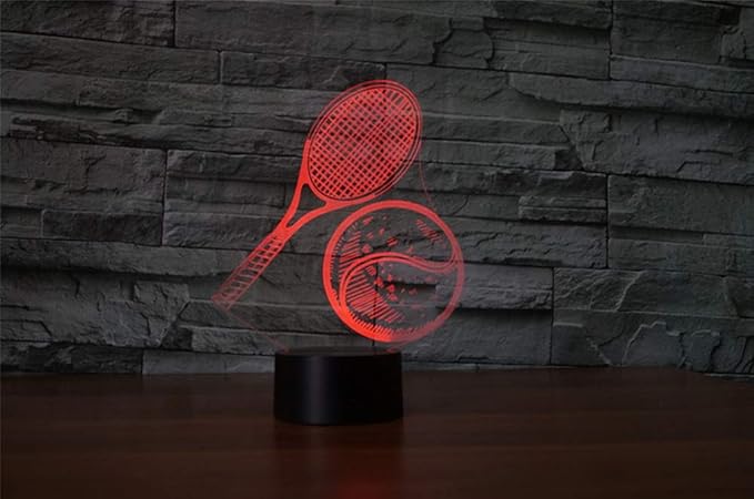 Tennis 3D Illusion Night Light,16 Colors Change Smart Touch & Remote Control,Home Decor LED Bedside Table Desk Lamp,Christmas Birthday Gift for Girls Boys Kids Adults Friends & Family