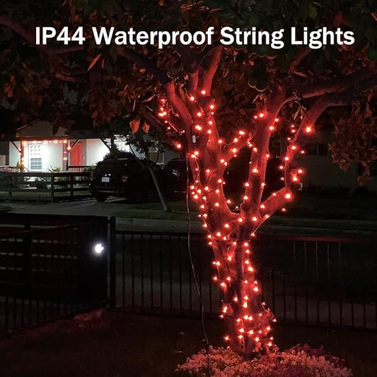 Orange Lights Halloween - 320 LEDs 35m/115ft 8 Modes Memory Function End-to-End Plug in Outdoor/Indoor Waterproof Fairy Twinkle Tree Fall String Lights for Autumn/Thanksgiving/All Saints' Day/Yard