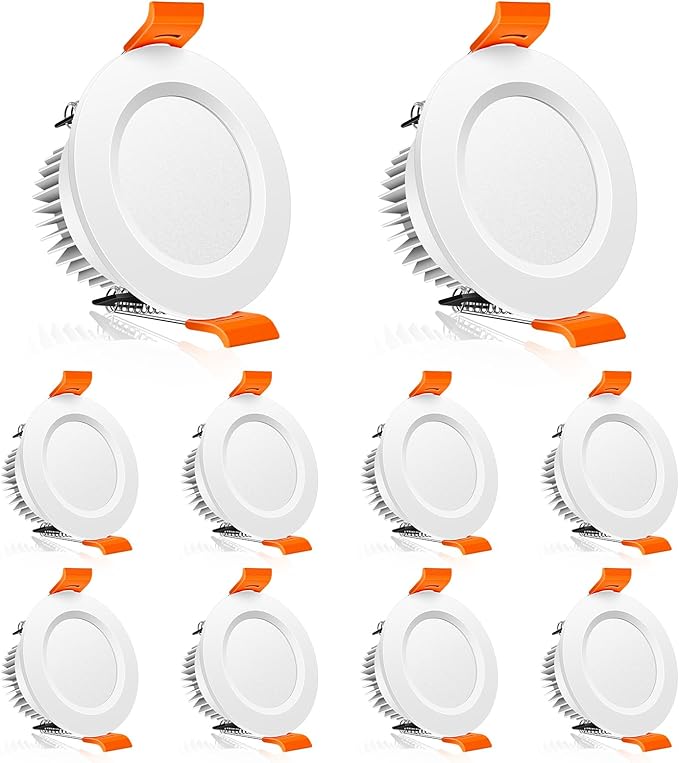 2 Inch LED Downlight, 3W Recessed Lighting Dimmable Ceiling Light Kit, 4000K Natural White, CRI80 White LED Can Lights with Driver(35W Halogen Equivalent), 10 Pack
