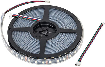 BTF-LIGHTING RGBW LED Strip Lights,UL Listed,5050 4 Colors in 1 RGB + 6000K-7000K Cool White,12V DC,16.4ft/5m 60LEDs/m 12mm Black PCB, IP67 Waterproof for Home Decoration(No Adapter or Controller)