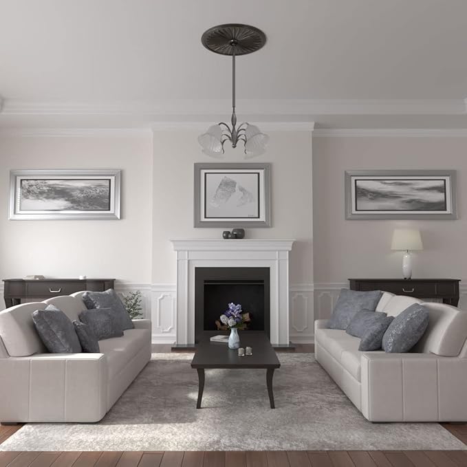 33 1/8"OD x 3 1/2"ID x 1 3/8"P Leandros Ceiling Medallion (Fits Canopies up to 5"), Hand-Painted Stone Hearth