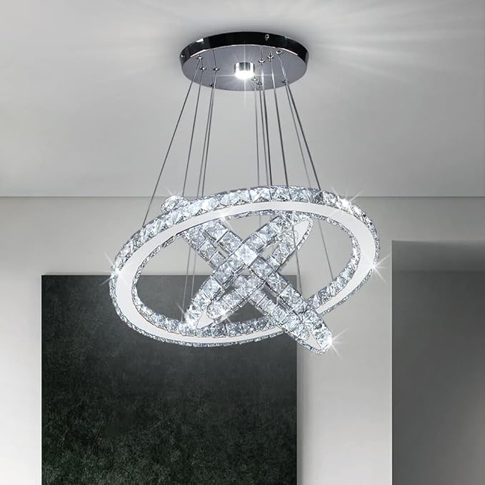 Modern Crystal Chandeliers LED Chandelier Pendant Lights Chandelier Rings Pendant Light (Cool White 30/40/50)