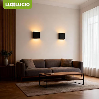 2 Pack Indoor Outdoor Black Up and Down LED Wall Light, Modern Bedroom/Porch Wall Lamp, IP65 Waterproof, 5%-100% Dimmable 18W 1620lm, 5CCT (2700K-5000K), CRI 90+, 120V-277V