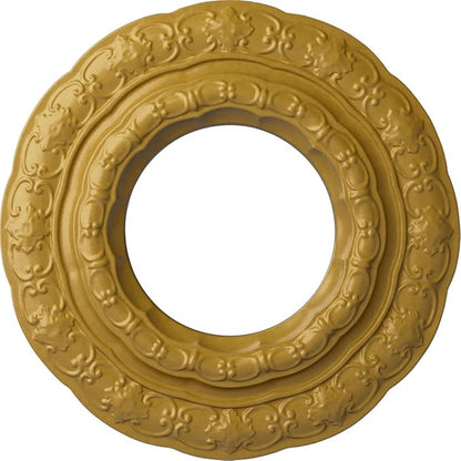Ekena Millwork CM15LIIGS 15-3/8" x 7" x 1" Lisbon Ceiling Medallion, Iridescent Gold