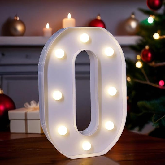 LED Light Up Marquee Letters, Battery Powered Decorative LED Letter Lights, Alphabet Light Up Letters for Wedding Birthday Party,Holiday Lamp or Home Bar Decoration (Letter O)