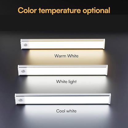 Under Cabinet Lighting Wireless, 4 Pack Under Cabinet Lights Rechargeable, Motion Sensor Light Indoor, 3 Color Temps, 5 Levels Dimmable Magnetic Closet Lights, Under Counter Lights for Kitchen, Stairs