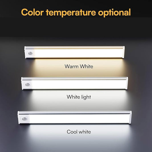 Under Cabinet Lighting Wireless, 4 Pack Under Cabinet Lights Rechargeable, Motion Sensor Light Indoor, 3 Color Temps, 5 Levels Dimmable Magnetic Closet Lights, Under Counter Lights for Kitchen, Stairs