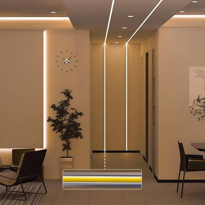 BTF-LIGHTING FCOB COB 5mm Width UL Listed Super Narrow Flexible Uniform Light LED Strip 16.4FT DC12V 3000K CRI 90+ Dimmable LED Ribbon for Kitchen Home Indoor Decoration(No Adapter or Controller)