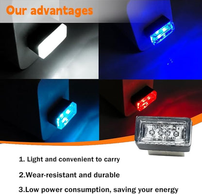 4PCS Car Interior Mood Lighting, Ambient Lighting Car, USB Light, USB Led, Durable, Lightweight and Convenient, Suitable for All Devices with USB Ports (White+Blue+Red+Ice Blue)