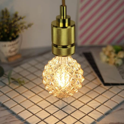 Lxcom Lighting G95 LED Pineapple Bulb Retro Edison Lamp 4W 2700K Warm White Light Not Dimmable 40W Equivalent Amber Glass Lamp, E26 Base, Suitable for Bedrooms, Restaurants, Cafes, Pack of 2