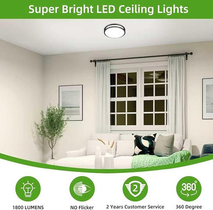 Hlite 24W 10inch LED Flush Mount Ceiling Light, 1800LM Super Bright, 5000K Daylight White, Oil Rubbed Bronze Low Profile Ceiling Light Fixture for Bedroom Kitchen Bathroom Hallway