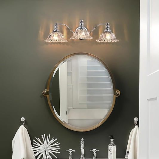 XIEDUN Chrome Vanity Light 3 Light Bathroom Lights Vanity Lights for Bathroom Bathroom Light Fixtures