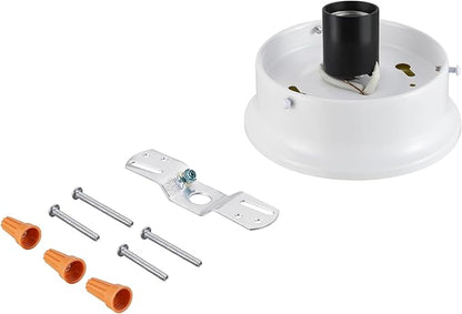 Aspen Creative 22105-03-1, Flush Mount Ceiling Fixture Shade Holder Kit in Matte White Finish 4-1/2" Fitter, 5" Diameter x 1-3/4" Height