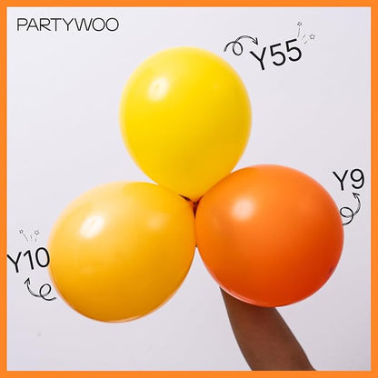 PartyWoo Orange Balloons 145pcs Different Sizes of 18 12 10 5 Inch Matte Fall Balloon Arch Kit Garland for Thanksgiving Halloween Little Cutie Baby Shower Birthday Party Decorations Orange-Y9