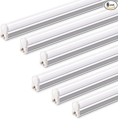 Barrina T5 3FT LED Shop Light, 1900lm, 5000K Daylight White, 16W Utility Light Fixture, Commercial Bay Light for Workshop Garage, Corded Electric with ON/Off Switch, 6 Packs