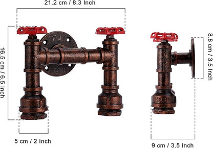 Kawell Vintage Wall Light Fixtures Industrial Retro Wall Sconce Light Creative Water Pipe Wall Lamp Iron Art E26 60W Max for Bedroom Kitchen Restaurant Loft Cafe Bar Hallway