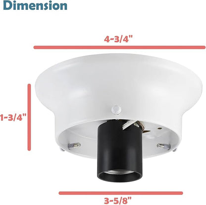 Aspen Creative 22102-03-1, Flush Mount Ceiling Fixture Shade Holder Kit in Matte White Finish 3-5/8" Fitter, 4-3/4" Diameter x 1-3/4" Height