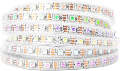 BTF-LIGHTING WS2812B IC RGB LED Strip,UL Listed,Pure Gold Wires,DC5V 16.4FT 300LED 5050SMD,Individually Addressable,Flexible for DIY Chasing Full Color Project,IP67(No Adapter or Controller)