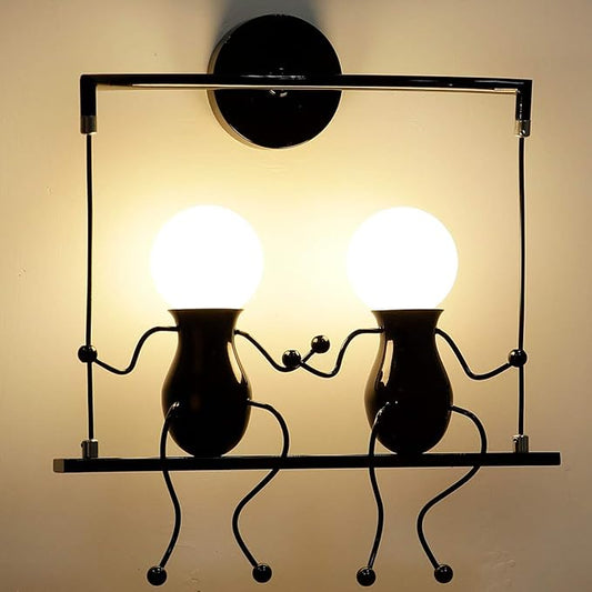Kawell Humanoid Wall Light Fixtures Modern Wall Lamp Creative Wall Sconce Light Art Deco Max 60W E26 Base for Children Room Bedroom Bedside Living Room Stairs Hallway Restaurant Kitchen