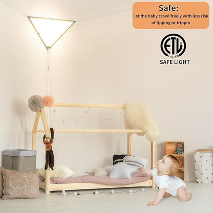 Upgraded Corner Light, LED 20W 2000LM Corner Lights for Living Room, Plug-in Ceiling Lights with 10 FT Cord, 3000/4000/6000K Triangle Corners Lights for Bedroom, Kids Room, Office