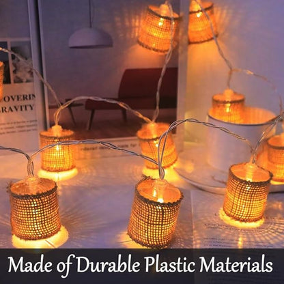 Fielegen 2 Meter 10 LED Retro String Lights Battery Operated Indoor Bedroom Vintage Themed Decorative Fairy Lights for Home Garden Wedding Birthday Party Decor Festival Atmosphere Lights (Warm White)