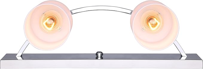 Canarm IVL370A02CH-O Ltd Hampton 2 Light Vanity, Chrome with Flat Opal Glass