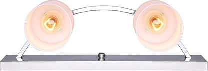 Canarm IVL370A02CH-O Ltd Hampton 2 Light Vanity, Chrome with Flat Opal Glass