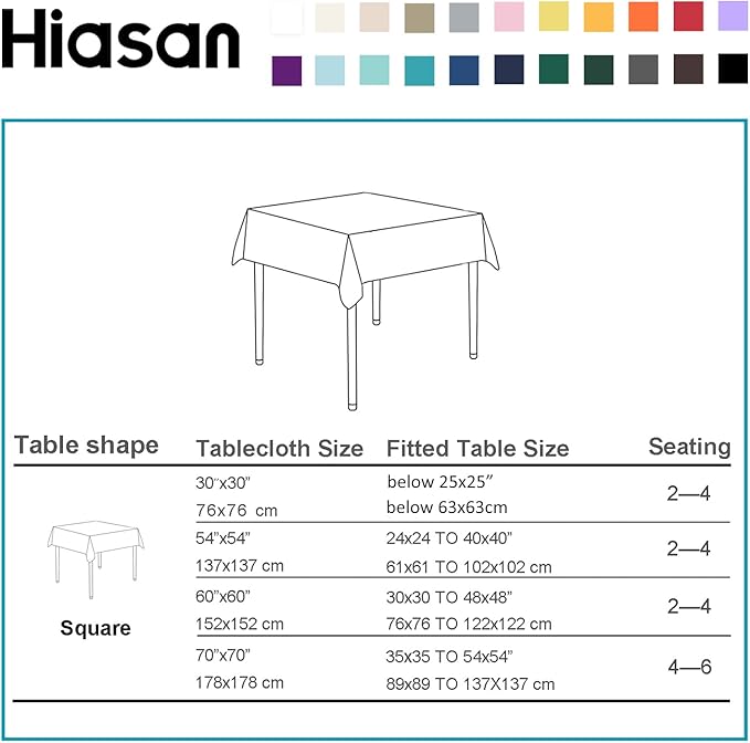 Hiasan Pumpkin Orange Square Tablecloth - Waterproof and Spillproof Restaurant Washable Polyester Table Cloth for Dining Room, 30 x 30 Inch