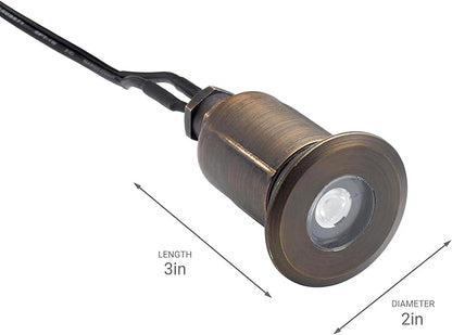 Kichler 12V MR8 Recessed In-Ground Basic Trim Centennial Brass, 2.00x3.00x2.00