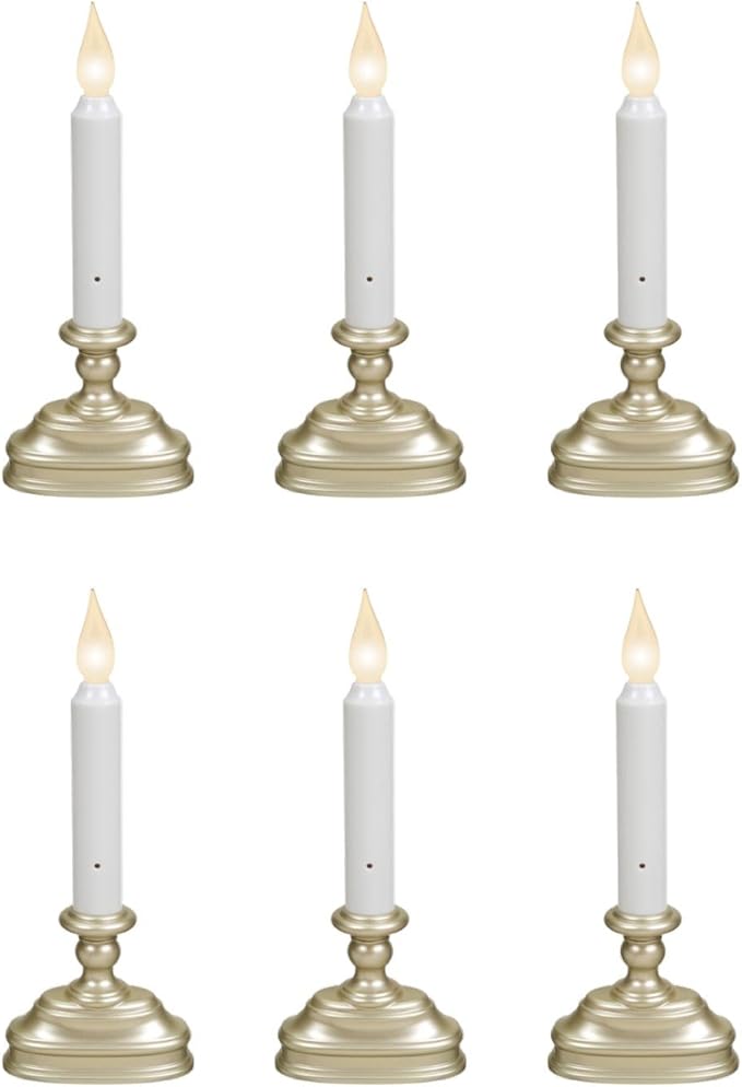 Xodus Innovations FPC1520P-R6 Battery Operated LED Window Candle with New Hot Spot Technology and Dusk to Dawn Sensor and Choice of Warm or Bright White Flame (Pack of 6)