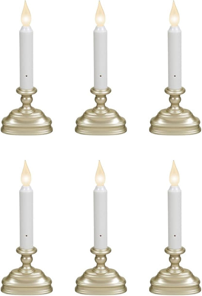 Xodus Innovations FPC1520P-R6 Battery Operated LED Window Candle with New Hot Spot Technology and Dusk to Dawn Sensor and Choice of Warm or Bright White Flame (Pack of 6)