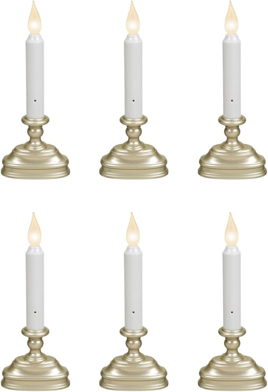 Xodus Innovations FPC1520P-R6 Battery Operated LED Window Candle with New Hot Spot Technology and Dusk to Dawn Sensor and Choice of Warm or Bright White Flame (Pack of 6)